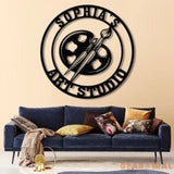 Personalized Art Studio Sign Custom Painting Metal Wall Art Artist Name Sign Art Teacher Gift Artist Tools Decor