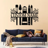 Personalized Art Studio Sign Custom Painting Metal Wall Art Artist Name Sign Art Teacher Gift Artist Tools Decor