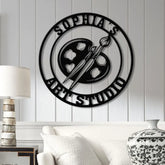 Personalized Art Studio Sign Custom Painting Metal Wall Art Artist Name Sign Art Teacher Gift Artist Tools Decor
