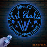 Personalized Art Studio Sign Custom Painting Metal Wall Art Artist Name Sign Art Teacher Gift Artist Tools Decor