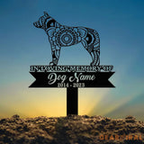 Personalized Austrailian Cattle Mandala Garden Stake Zentangle Yard Art Dog Memorial Sign Outdoor Decor Pet Loss
