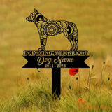 Personalized Austrailian Cattle Mandala Garden Stake Zentangle Yard Art Dog Memorial Sign Outdoor Decor Pet Loss