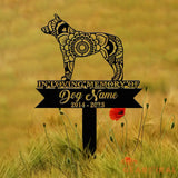 Personalized Austrailian Cattle Mandala Garden Stake Zentangle Yard Art Dog Memorial Sign Outdoor Decor Pet Loss