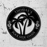 Personalized Backyard Pool Metal Sign LED Outdoor Wall Decor Pool Signs for Outdoor Oasis Sign Patio Decor - Gearviral