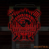 Personalized Backyard Sign LED Light Custom Bar & Grill Sign Metal Sign Bar Signs BBQ Signs Bar Sign Outdoor Kitchen