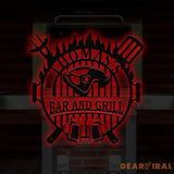 Personalized Backyard Sign LED Light Custom Bar & Grill Sign Metal Sign Bar Signs BBQ Signs Bar Sign Outdoor Kitchen