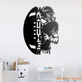 Personalized Ball American Football Metal Wall Art LED Light - Custom Player Name Sign Home Decor - Ideal for Home