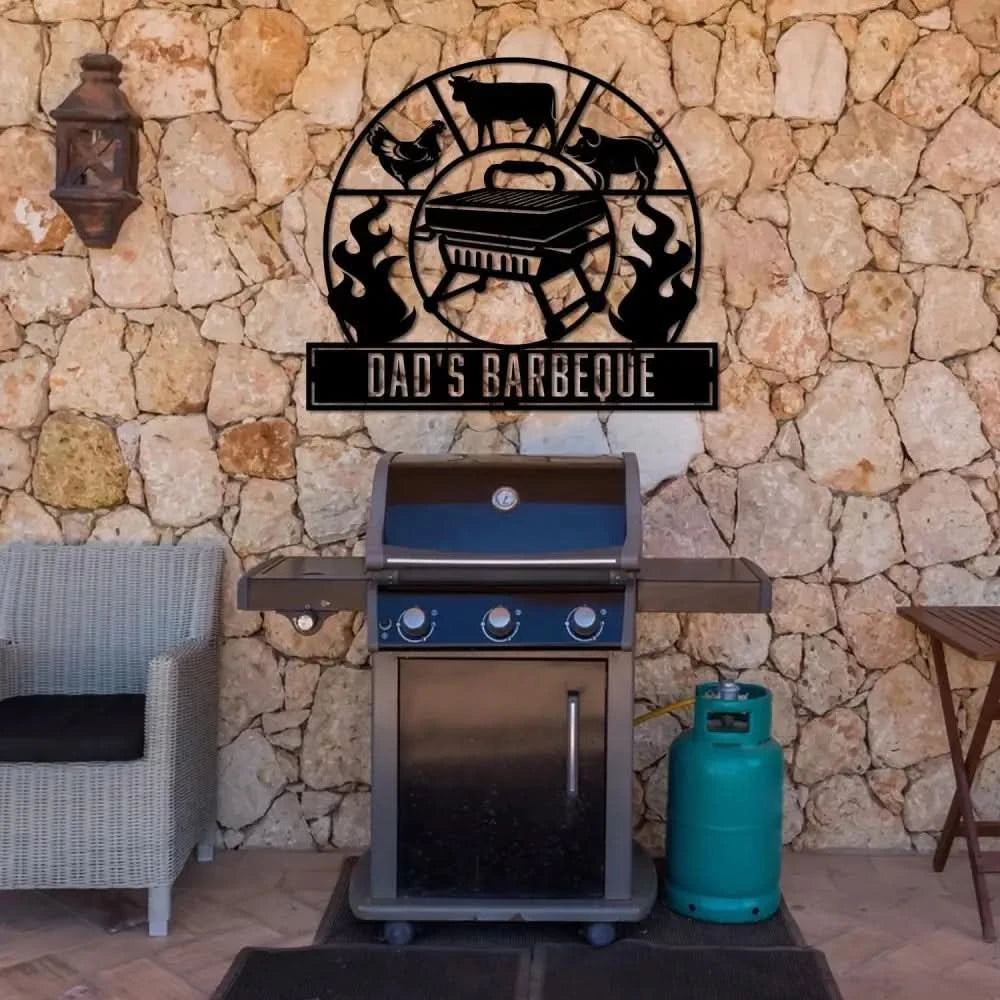 Personalized Bar and Grill Metal Wall Art with Led Lights Custom Outdoor Metal Sign Grill Sign Wall Decor Housewarming