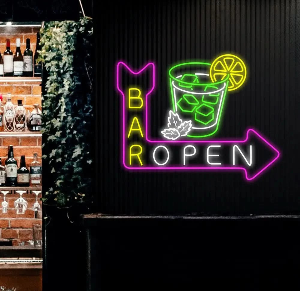 Personalized Bar Open Neon Sign Custom Name Bar Neon Sign Neon Sign Gifts Neon Sign for Dad Christmas Gift Neon Man