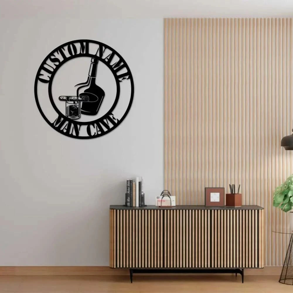 Personalized Bar Sign Wine Decor Wine Bar Sign Personalized Wine sign Metal Wine Name sign Wine Bar Metal Wall Sign Man