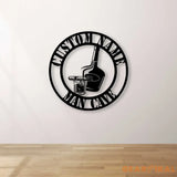 Personalized Bar Sign Wine Decor Wine Bar Sign Personalized Wine sign Metal Wine Name sign Wine Bar Metal Wall Sign Man