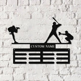 Personalized Baseball Award Medal Holder with Led Light Baseball Player Name Medal Hanger 12 Rungs for Medals & Ribbons