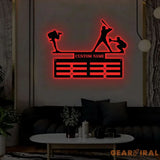 Personalized Baseball Award Medal Holder with Led Light Baseball Player Name Medal Hanger 12 Rungs for Medals & Ribbons