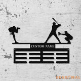 Personalized Baseball Award Medal Holder with Led Light Baseball Player Name Medal Hanger 12 Rungs for Medals & Ribbons