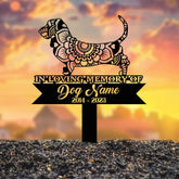 Personalized Basset Hound Mandala Garden Stake Zentangle Yard Art Dog Memorial Sign Outdoor Decor Pet Loss Sympathy Gift