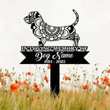 Personalized Basset Hound Mandala Garden Stake Zentangle Yard Art Dog Memorial Sign Outdoor Decor Pet Loss Sympathy Gift