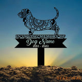 Personalized Basset Hound Mandala Garden Stake Zentangle Yard Art Dog Memorial Sign Outdoor Decor Pet Loss Sympathy Gift