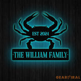 Personalized Beach Crab Sign Coastal Decor Nautical Wall Art Ocean and Sea Animal Decor Custom Metal Sign Personalized