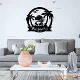 Personalized Beach Decor - Lake House Decor - Outdoor Sign Sunset Beach Metal Sign - Summer Beach House Sign | GearViral