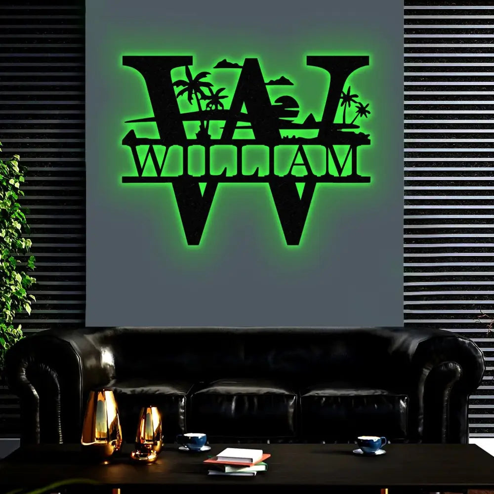 Personalized Beach View Metal Letter and Name Sign Wall Monogram Sign Outdoor Metal Sign Beach House Sign housewarming