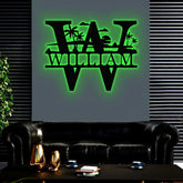 Personalized Beach View Metal Letter and Name Sign Wall Monogram Sign Outdoor Metal Sign Beach House Sign housewarming