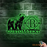 Personalized Bear Metal Sign - Bear Family Outdoor Sign - Family Bear Meatl Wall Art - Perfect Housewarming