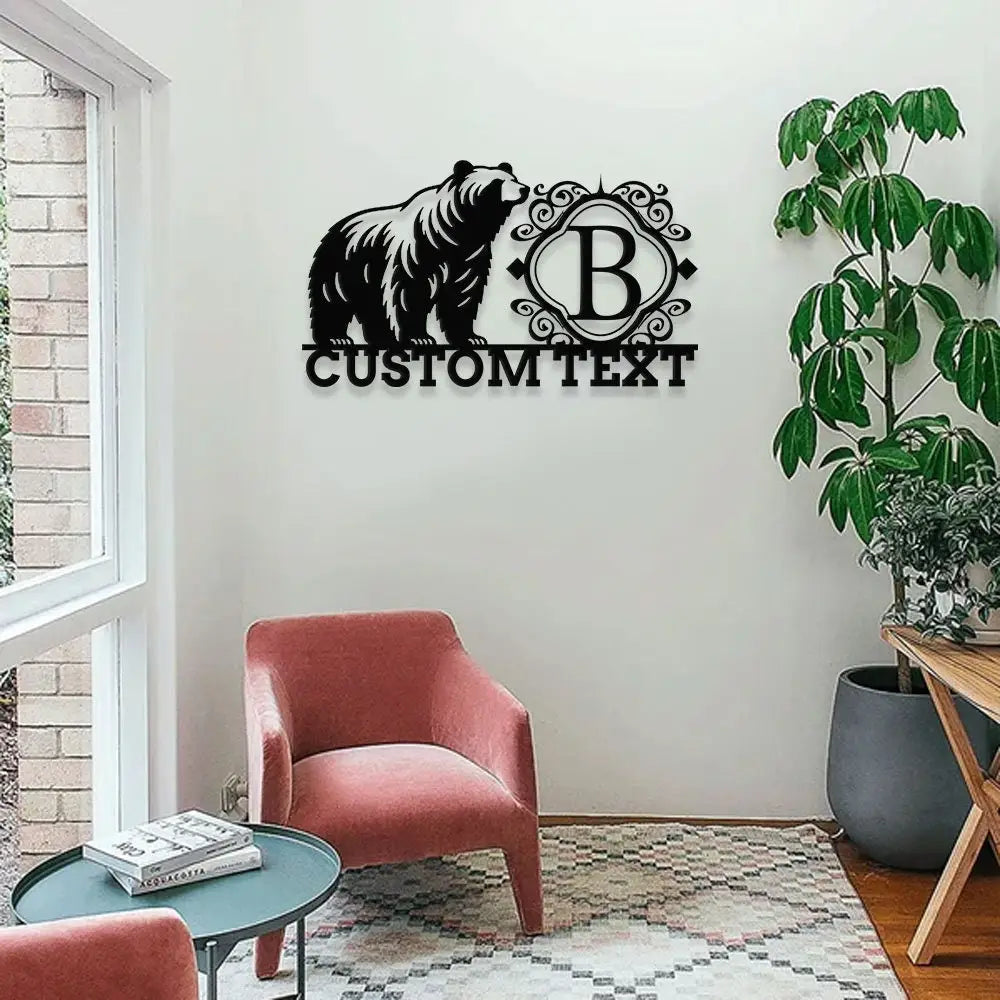Personalized Bear Metal Sign - Bear Family Outdoor Sign - Family Bear Meatl Wall Art - Perfect Housewarming