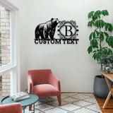 Personalized Bear Metal Sign - Bear Family Outdoor Sign - Family Bear Meatl Wall Art - Perfect Housewarming