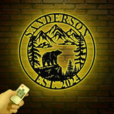 Personalized Bear On Cliff Metal Sign Mountain Decor Personalized Metal Bear Sign Cabin Decor Outdoor Bear Decor Rustic