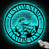 Personalized Bearded Dragon Metal Sign Led Lights - Bearded Dragon Name Sign - Beard Dragon Wall Art - Bearded Dragon