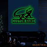 Personalized Bearded Dragon Metal Sign with LED Lights Custom Name Bearded Dragons Sign Unique Bearded Dragon Gift