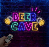 Personalized Bee Cave Neon Sign Custom Name Bar Neon Sign Neon Sign Gifts Neon Sign for Dad Christmas Gift Neon Man