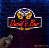 Personalized Beer Bar Neon Sign Custom Name Bar Neon Sign Neon Sign Gifts Neon Sign for Dad Christmas Gift Neon Man