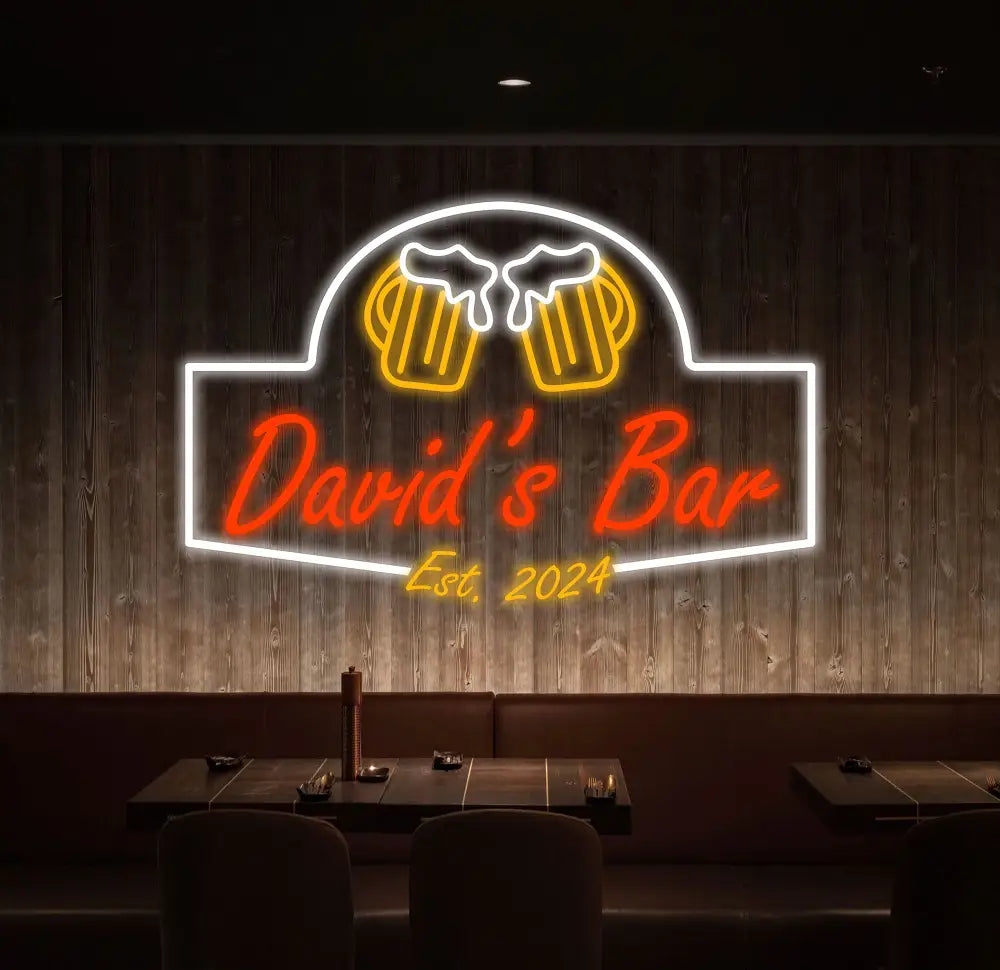 Personalized Beer Bar Neon Sign Custom Name Bar Neon Sign Neon Sign Gifts Neon Sign for Dad Christmas Gift Neon Man