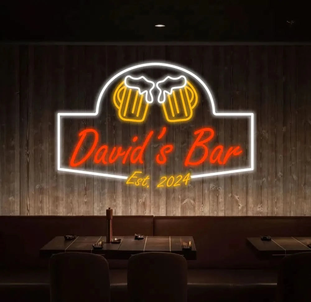 Personalized Beer Bar Neon Sign Custom Name Bar Neon Sign Neon Sign Gifts Neon Sign for Dad Christmas Gift Neon Man