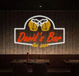 Personalized Beer Bar Neon Sign Custom Name Bar Neon Sign Neon Sign Gifts Neon Sign for Dad Christmas Gift Neon Man
