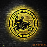 Personalized Biker Couple Metal Sign - Custom Motorcycle Rider Wall Art For Decor - Anniversary Gift - Wedding Gift