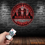 Personalized Biker Couple Metal Sign with Led Light Custom Motorcycle Rider Wall Art For Decor Anniversary Gift Wedding