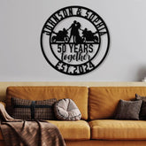 Personalized Biker Couple Metal Sign with Led Light Custom Motorcycle Rider Wall Art For Decor Anniversary Gift Wedding