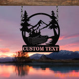 Personalized Boat Lake House Metal Sign with Led Light Metal Outdoor Decor Lake Beach House Decor Custom Boat Gift,