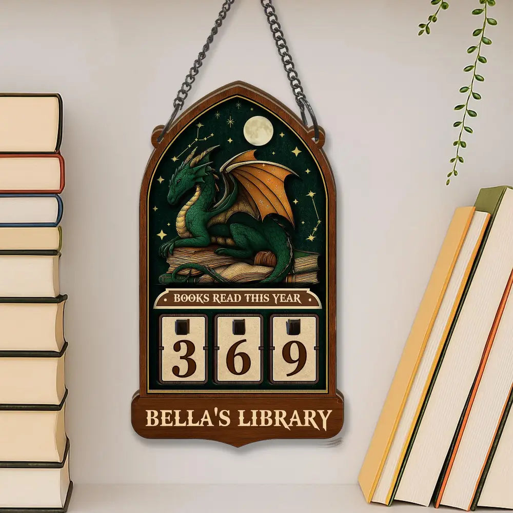 Personalized Books Read Tracker, Books Read This Year, Bookshelf Counter with Name, Bookshelf Decor, Book Lover Gift, Bookish Gift
