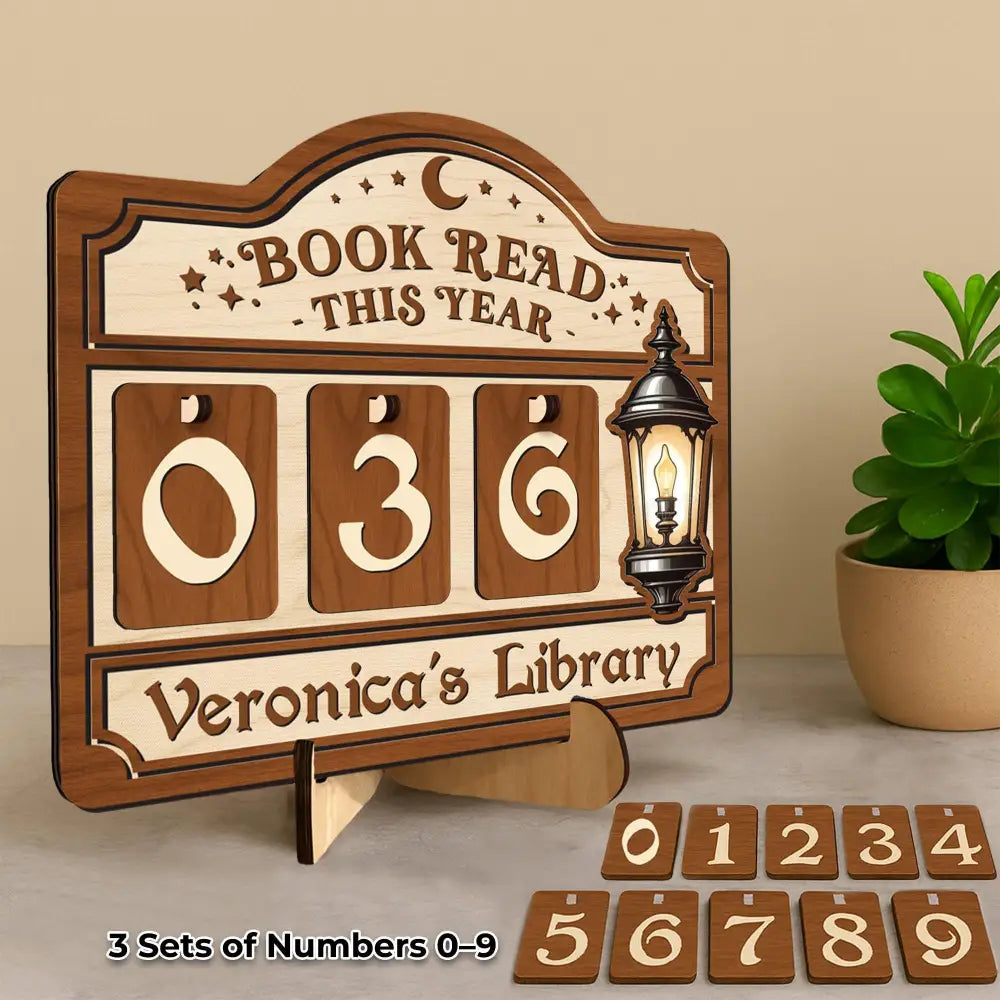 Personalized Books Read Tracker, Wooden Reading Log Sign, Books Read This Year Counter, Library Decor, Teacher Gift, Book Lover Gift