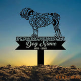 Personalized Bull Dog Mandala Garden Stake Zentangle Yard Art Dog Memorial Sign Outdoor Decor Pet Loss Sympathy Gift