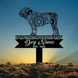 Personalized Bull Dog Mandala Garden Stake Zentangle Yard Art Dog Memorial Sign Outdoor Decor Pet Loss Sympathy Gift