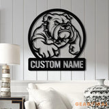 Personalized Bulldog Metal Wall Art LED Light Custom Dog Name Sign Dog Lover Home Decor Pet Wall Art Gift for Dog Owners