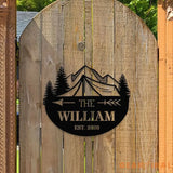 Personalized Camping LED Wall Sign Metal Sign - Last Name Initial Hanging - Personalize Camping Metal Sign - Camping