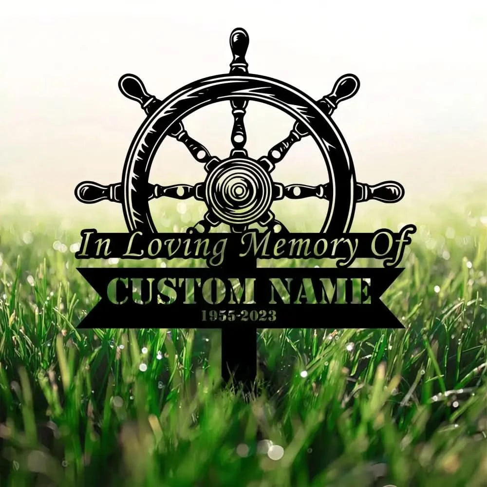 Personalized Captain Sailor Memorial Stake Sailor Memorial Sign Grave Marker Sympathy Sign Remembrance Stake Sailor Gift