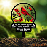 Personalized Cardinal Memorial Plaque with Stake In Loving Memory Sign Memorial Gift for Loss of Mother or Father