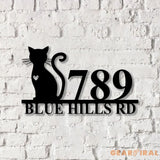Personalized Cat Address Sign Custom Address Sign Cat Lover Gift House Warming Gift - Gearviral