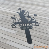 Personalized Cat Memorial Garden Stake - Cat with Wings and Butterfly Stake - Cat Lover - Loss of Cat Grave Marker